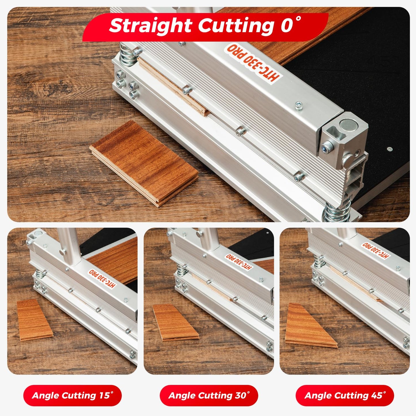 17mm Thick Upgrade Stability Heavy Laminate Floor Cutter,13" Professional Vinyl Flooring Cutter with 15° /30° /45°Adjustable Angle Settings,Cuts Laminate, LVP,LVT,SPC,Engineered Hardwood
