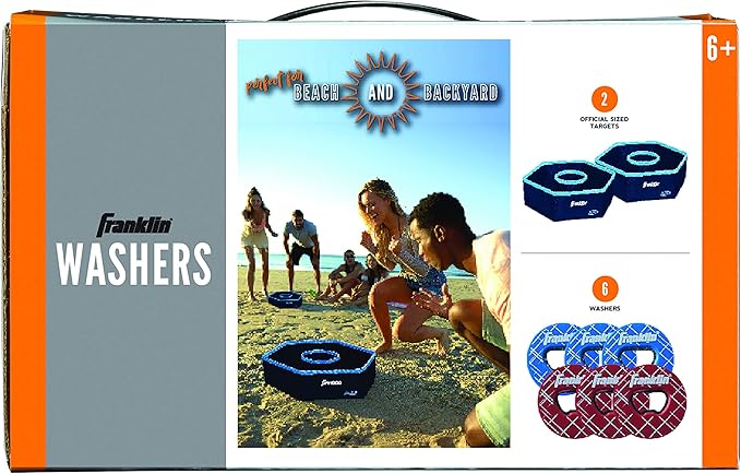 Franklin Sports Washer Toss Game Set - Outdoor Washers Set with Targets + Washers - Perfect for Lawn, Beach + More - Classic Outside + Tailgate Game