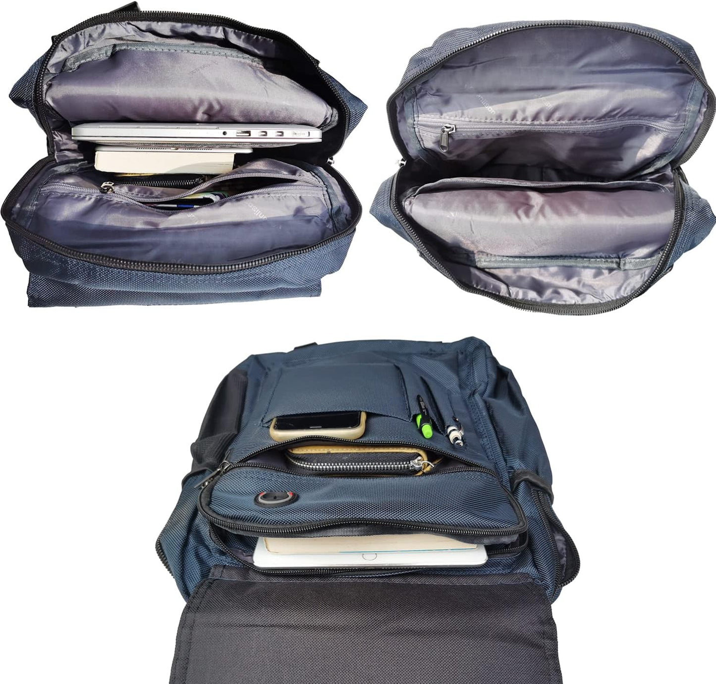 Backpack Large Sling Bag Laptop Cross Body Messenger Bag Shoulder Travel Rucksack (C- Blue)