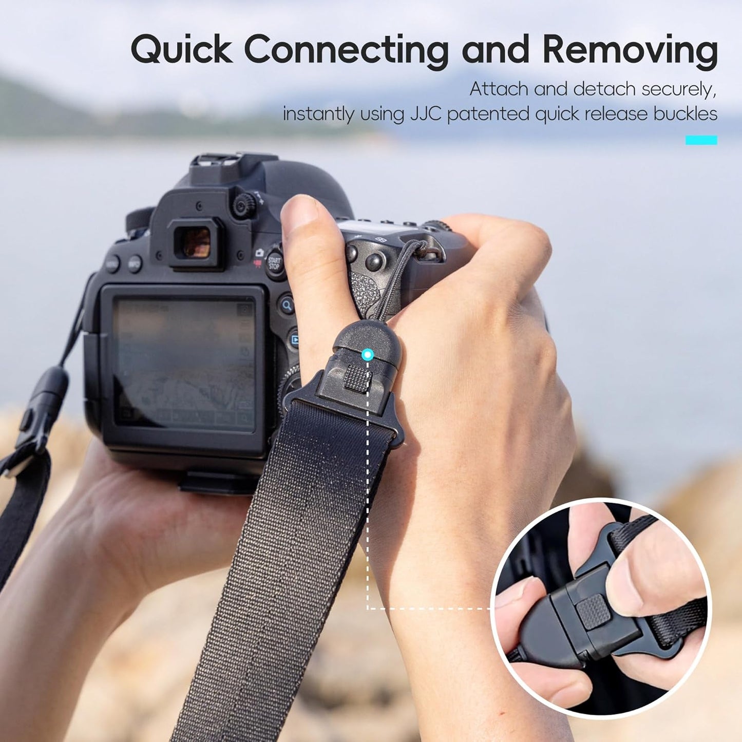 JJC DSLR Camera Neck Strap with Patented Quick Release Buckles, Universal Adjustable Camera Shoulder Sling Strap