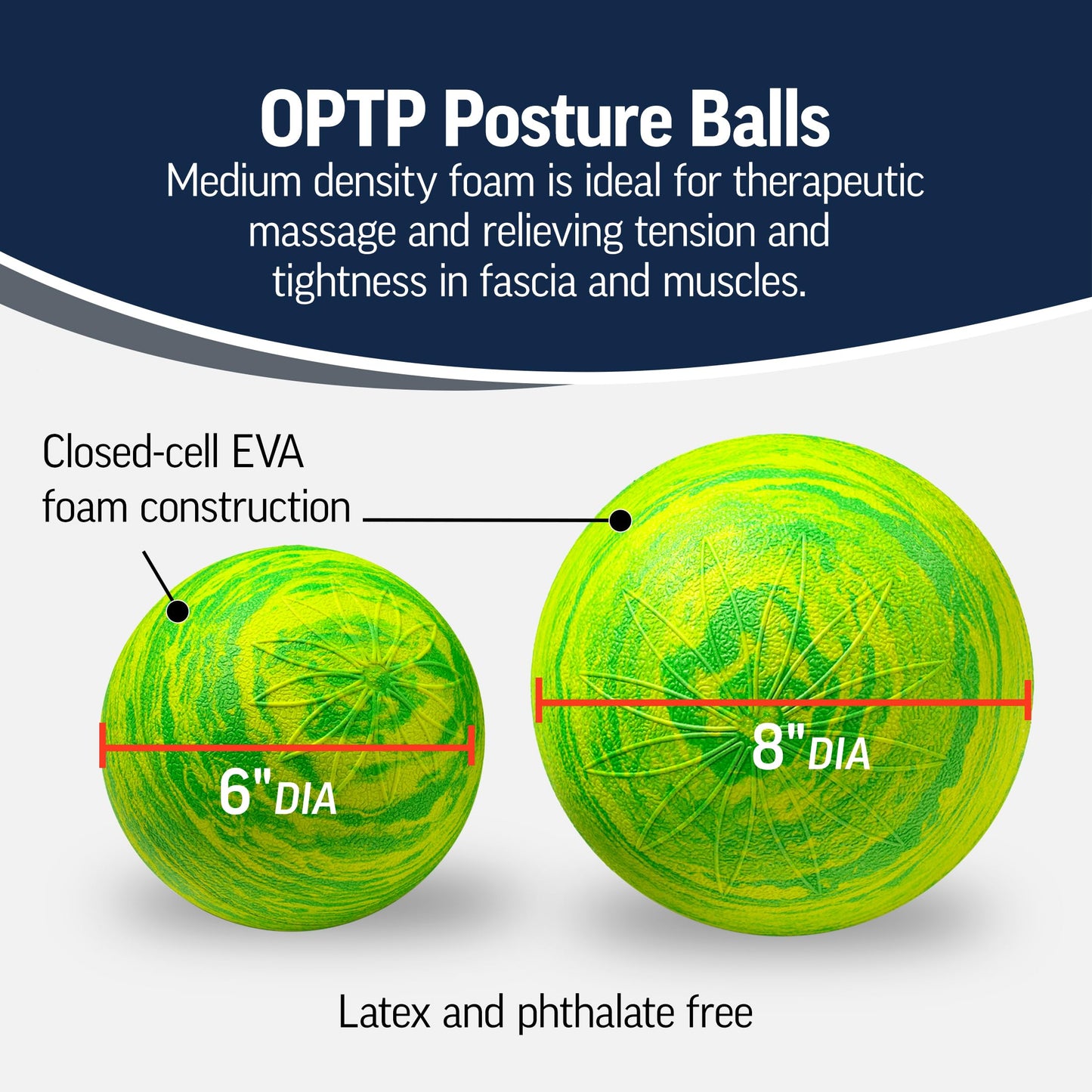 OPTP Posture Ball - Foam Roller Balls for Massage, Physical Therapy, Exercise and Fitness — Mobility Ball to Release Muscle Tension and Improve Alignment (6-Inch)