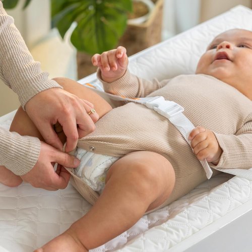 Ingenuity Contoured Changing Pad - Waterproof Liner & Safety Strap with Quick-Release Buckle