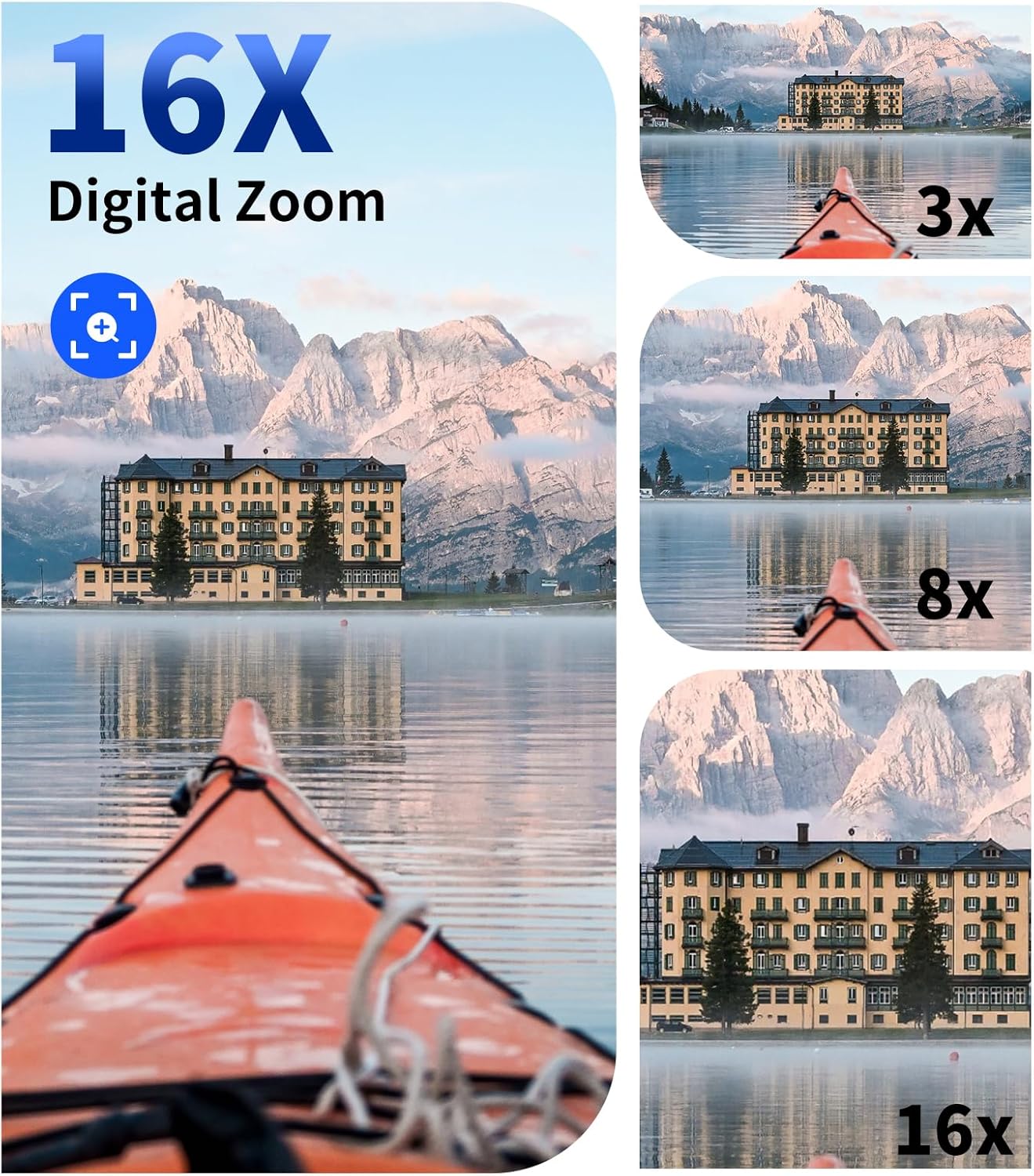 CIRRO 4K 44MP 16X 32GB Digital Camera Vlogging Camera UHD Digital Zoom with Card, Portable Compact Camera for Tiktok