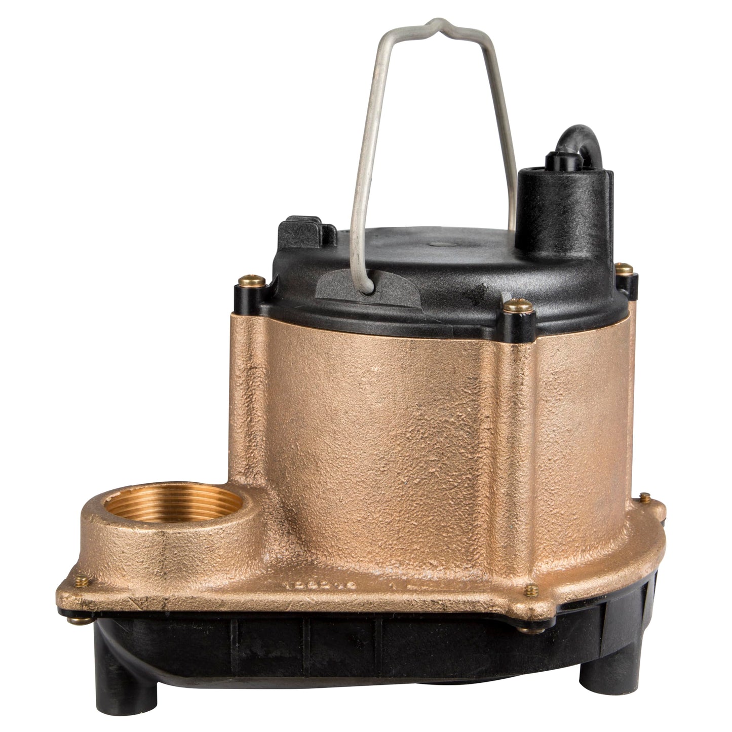 Little Giant 6-CBM 115-Volt, 1/3 HP, 2760 GPH, Manual (No Switch) Submersible Epoxy Impregnated Cast Bronze Sump Pump for Salty/Briny Water Conditions, 10' Cord, Bronze, 506257