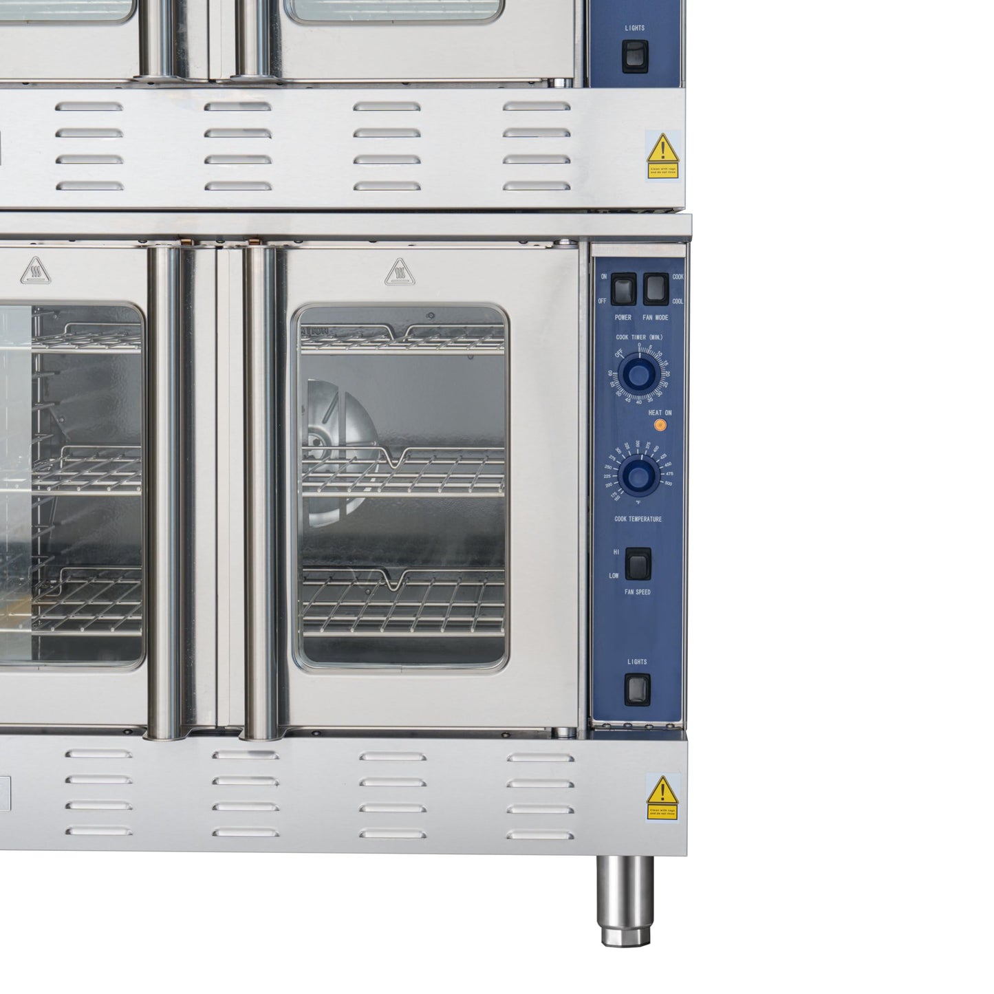KoolMore 38 in. Full-Size Double Commercial Liquid Propane Convection Oven 108,000 BTU With Stacking And Casters in Stainless-Steel (KM-DCCO54-LPC)