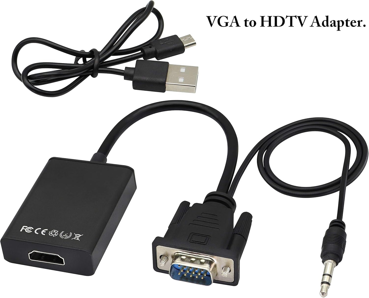 zdyCGTime 1080P VGA to HDMI Converter Adapter, Output VGA Male to HDMI Female Audio Video Cable Converter Adapter