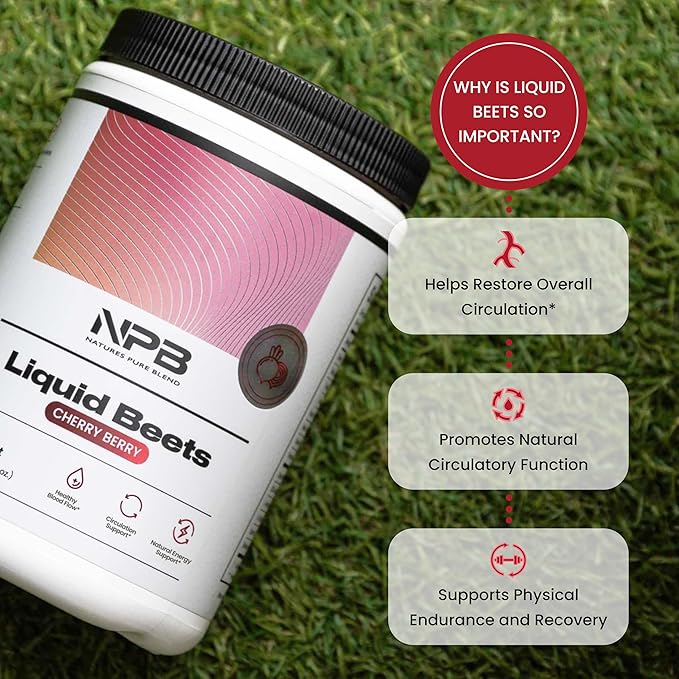 Nature's Pure Blend Organic Beet Root Powder ??Nitric Oxide Booster L-Arginine ??Liquid Beets for Blood Flow Circulation & Energy ??Pre-Workout Endurance Support ??8,000 MG