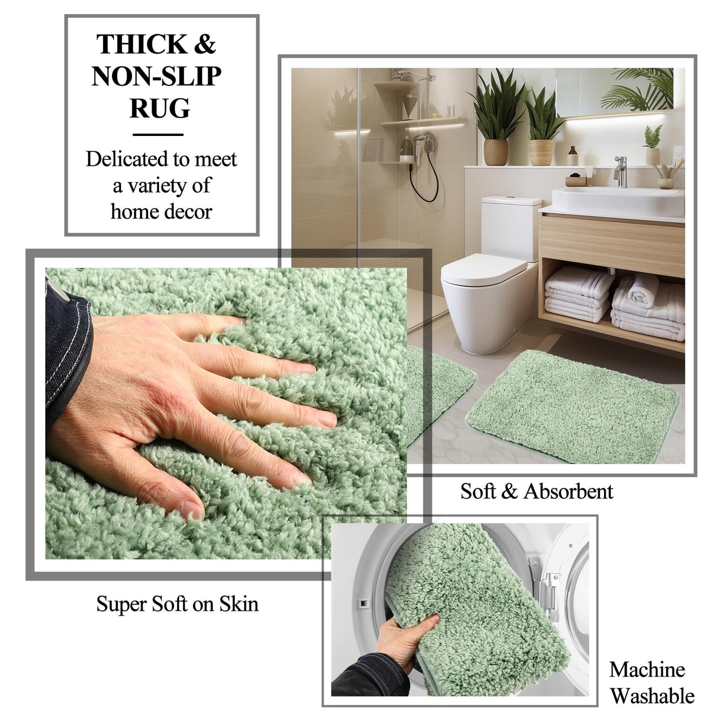 Sage Green Bathroom Accessories Set with Shower Curtain and Mats, 21 Pcs Resin Toothbrush Holder Sets with Holder and Lotion Soap Dispenser,Bathroom Countertop Organizer Set for Home Apartment