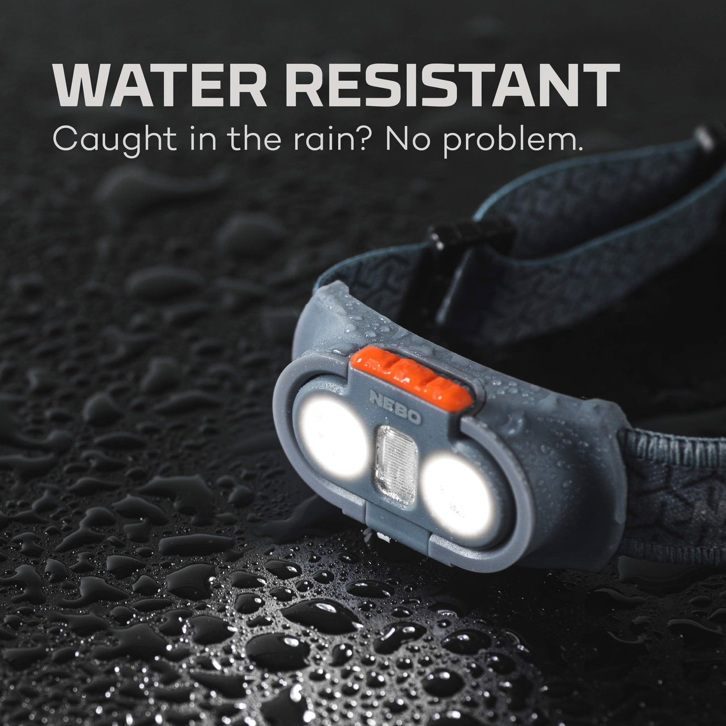 NEBO Einstein Headlamp 500 Lumen, 5 Light Modes, Compact, Low-Profile, Orange, Model NEB-HLP-0006