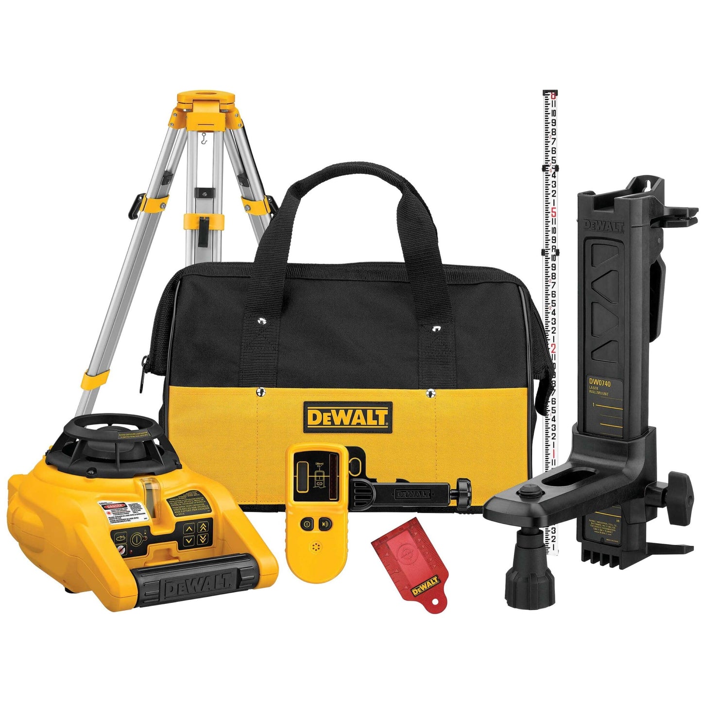 DEWALT Rotary Laser Level Kit, Indoor/Outdoor Survey Laser Transit (DW074KD)
