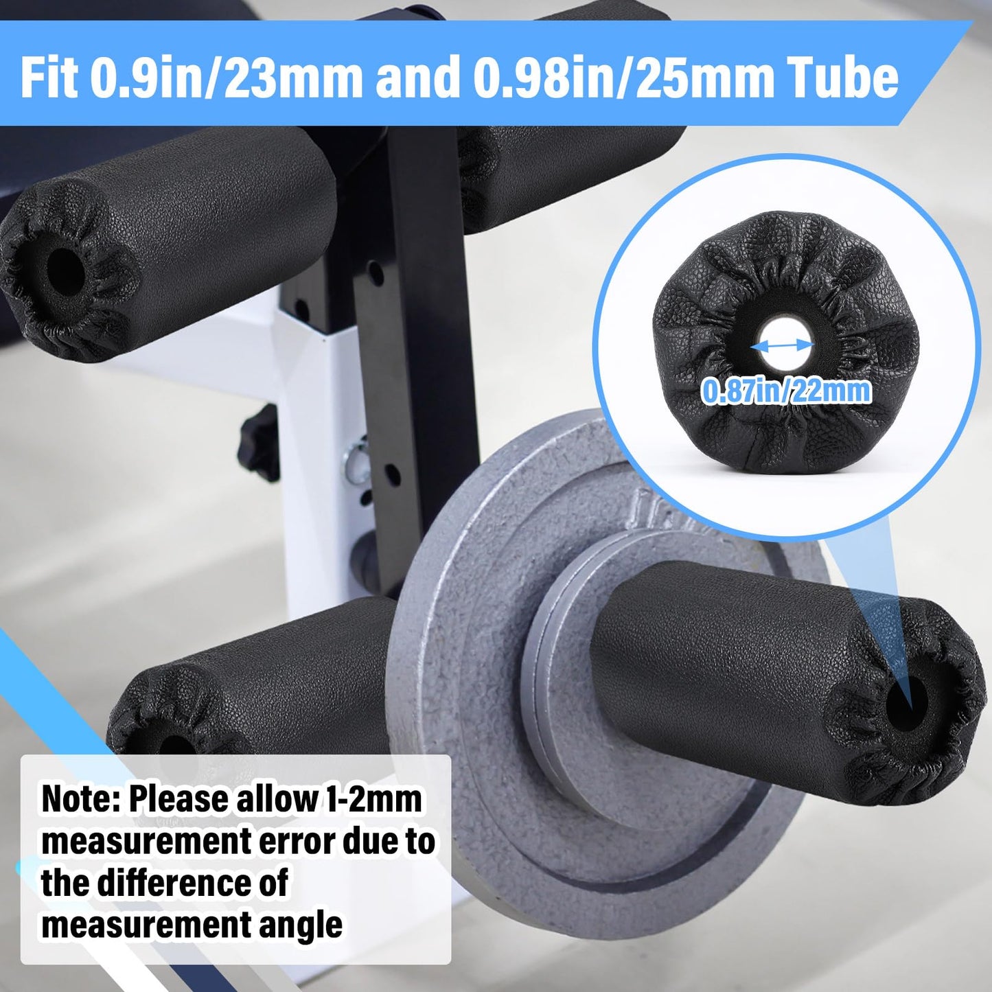 Hollowfly 4 Pcs Foam Foot Pads Foam Roller Pad Replacement for Weight Bench Inversion Table and Gym Exercise Equipments(8 x 3.5 x 0.8 Inches)
