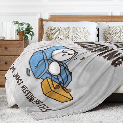 GoMelley Funny Birthday Gifts for Men, Dad, Husband, Fathers Day Anniversary Birthday Gifts for Him, Grandpa, Dad, Husband, Super Soft Flannel Throws Blanket for Napping, 60" x 50" (Gray)