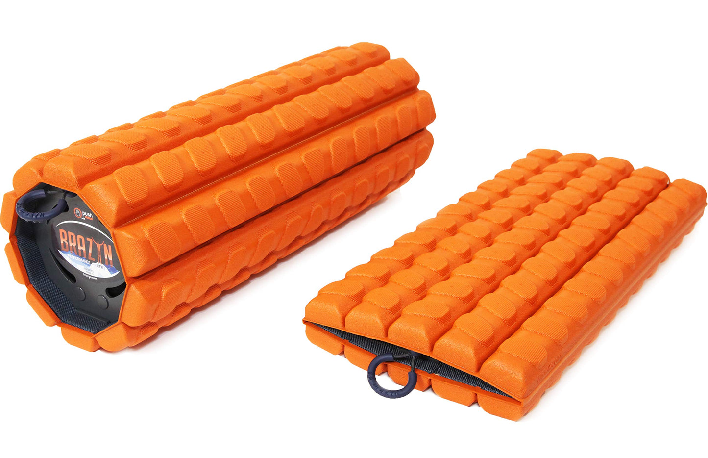 Brazyn Morph Foam Roller: Collapsible Travel Foam Roller for Back Pain Relief, Workout Muscle Recovery, Back Massager, Deep Tissue Leg Massage, Back Cracker (Sunset Orange, Deep Tissue)