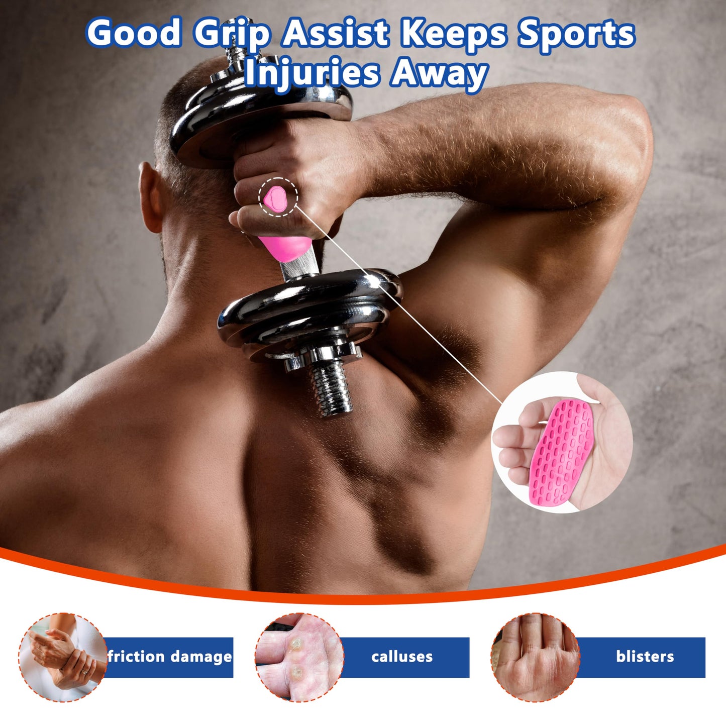 Epritliber Silicone Gym Grips for Weight Lifting,Workout Gloves for Men Alternative,Anti Slip Gym Workout Grip for Women,Rubber Gym Hand Grips-Weightlifting Grips Pad for Ryptfit,Training