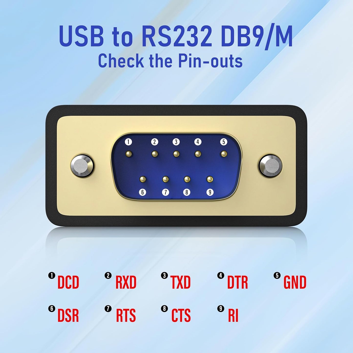 RS232 DB9 2-Pack USB to Serial Male Cable