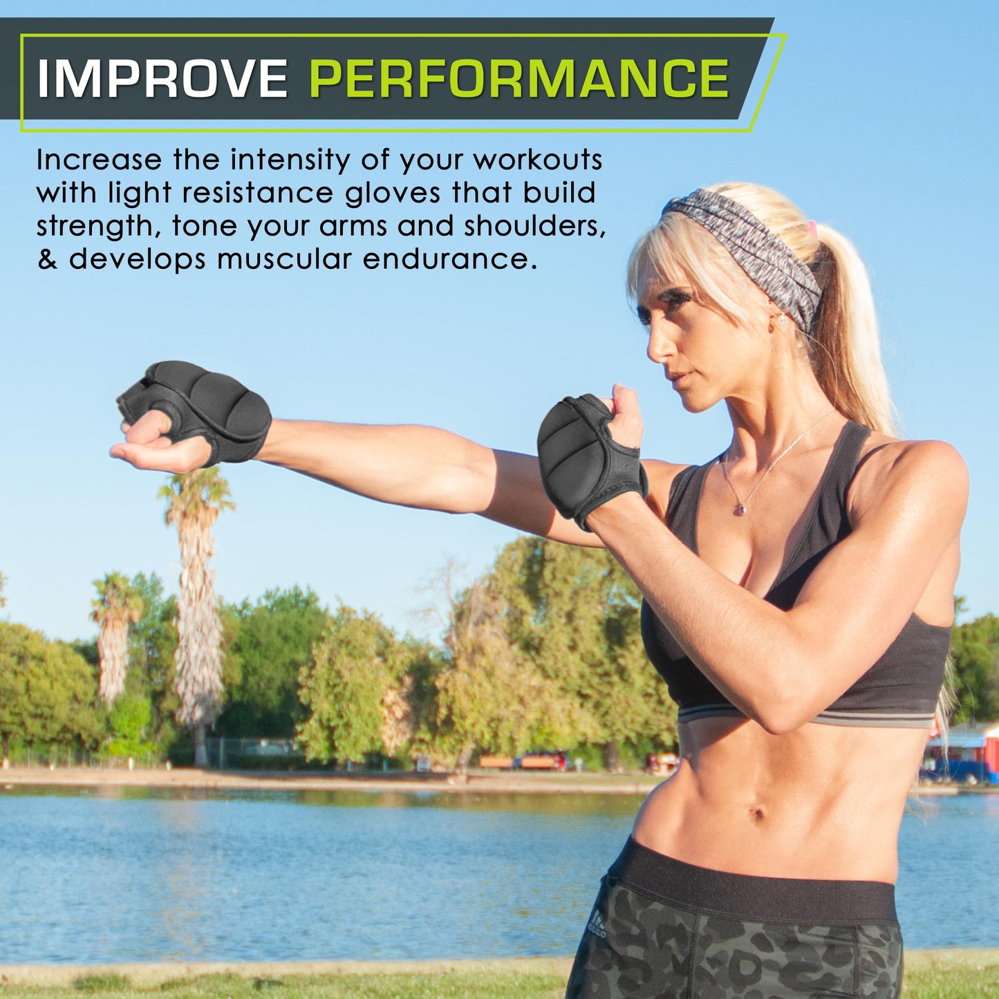 ProsourceFit Weighted Gloves, Pair of Heavy Duty 2 lb. Neoprene for Sculpting and Aerobics