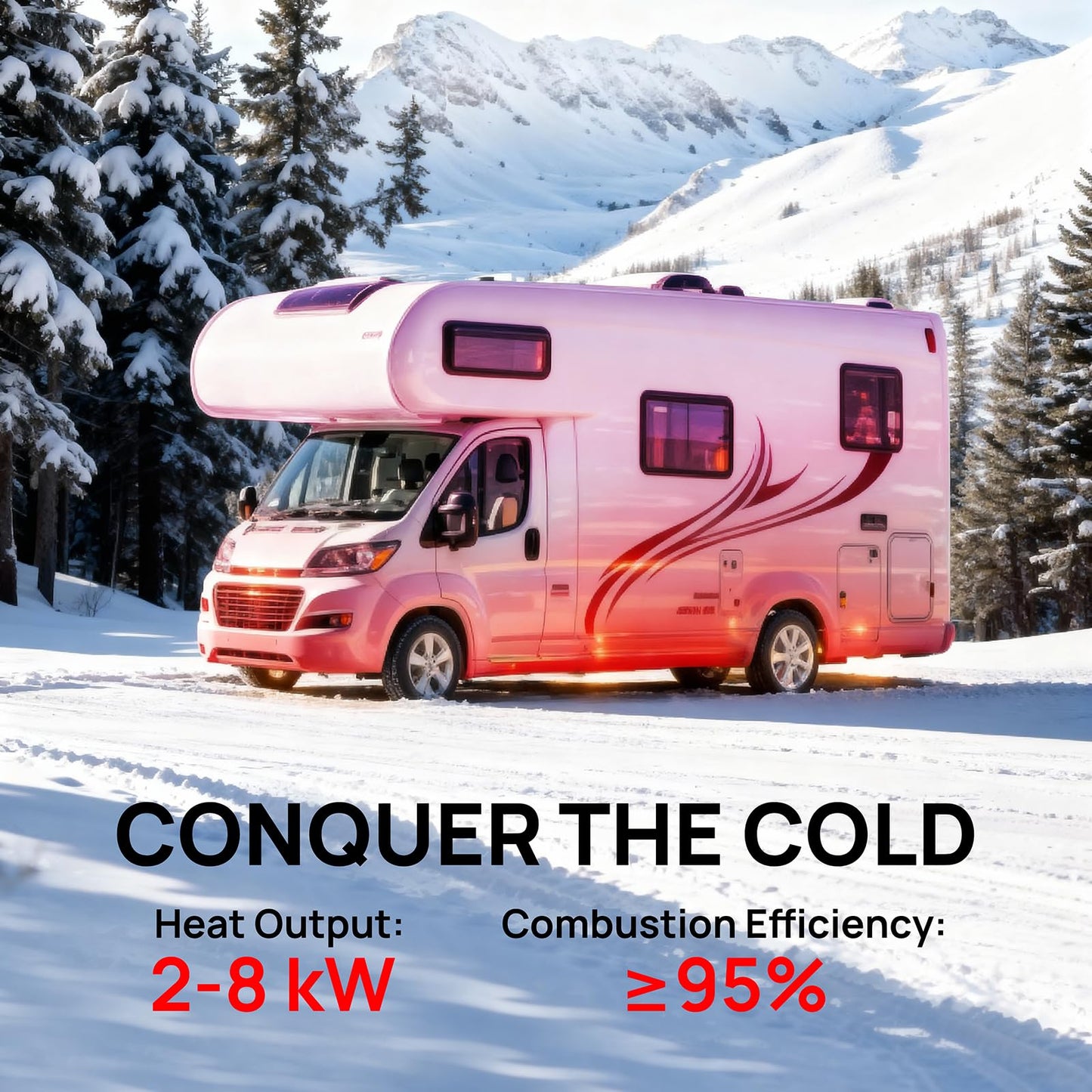 TURBRO 8kW Diesel Heater, 12V/24V/110V, All-in-One Parking Heater with Smart LCD, Remote and Bluetooth APP Control, Programmable Timer, Portable for RV, Camper, Truck, Boat, Tent, Garage, Shop, H8BP