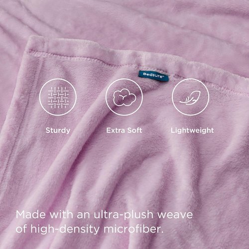 Bedsure GentleSoft Fleece Blanket - Cozy Throw for Kids, Perfect for Travel | 43x55 Inches, Lilac