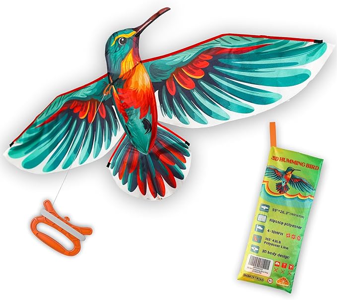 ORGCLDKT- 3D Lifelike Style Bird/Eagle Kite, Super Easy to Fly with, Ideal for Kids, Adults, Girls, Boys. Kites for The Beach, Grassland, Hiking