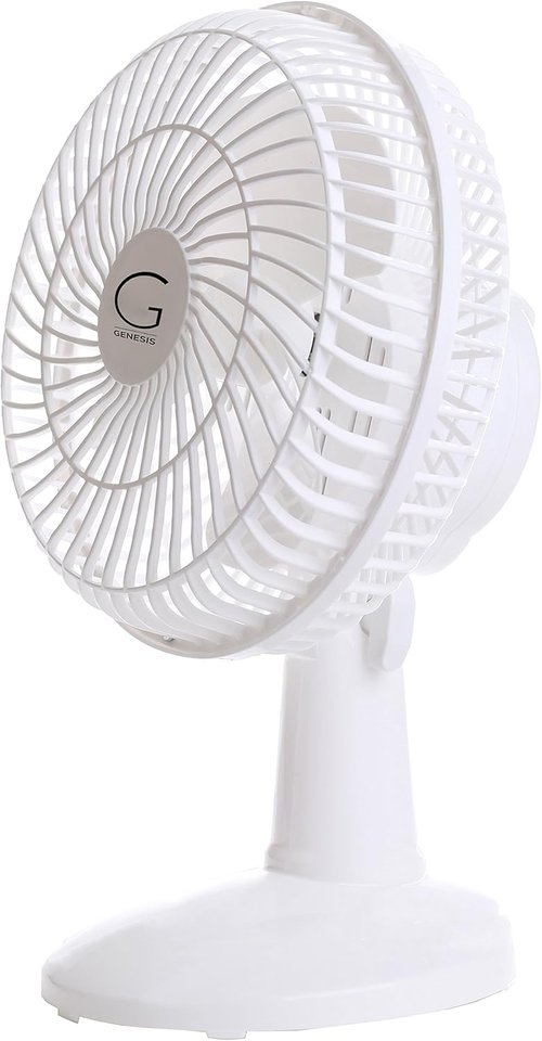 Genesis Clip Fan - 6-Inch Convertible Table-Top & Clip Design with Two Quiet Speeds | Off White