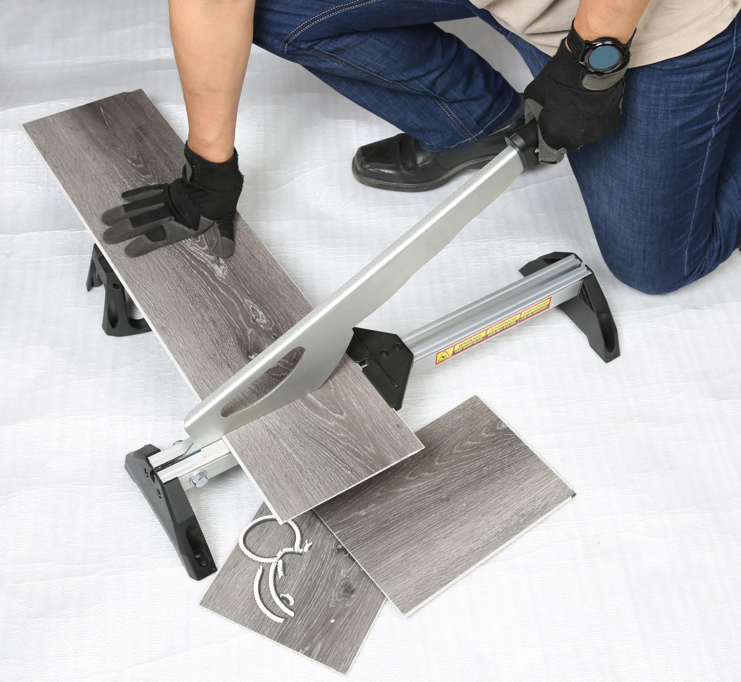 FullyAssembled Laminate/Vinyl Floor Cutter, Angle&Length Cutting,Laminate Flooring Cutter,Cuts 2-5mm Thickness Rubber Floor,Laminate Floor,VCT,PVC,Steel/Alu,Floor Cutter for Small Project & Thin Floor