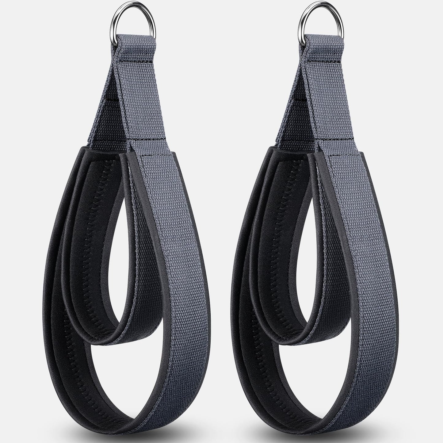 TOBWOLF Pro-Grade Scuba Fabric Pilates Straps - Premium Double Padded Loop D-Ring Handles for Reformer Machine, Sweat-Resistant & Enhanced Grip for Home Gym, Pilates & Fitness Workout (2PCS)