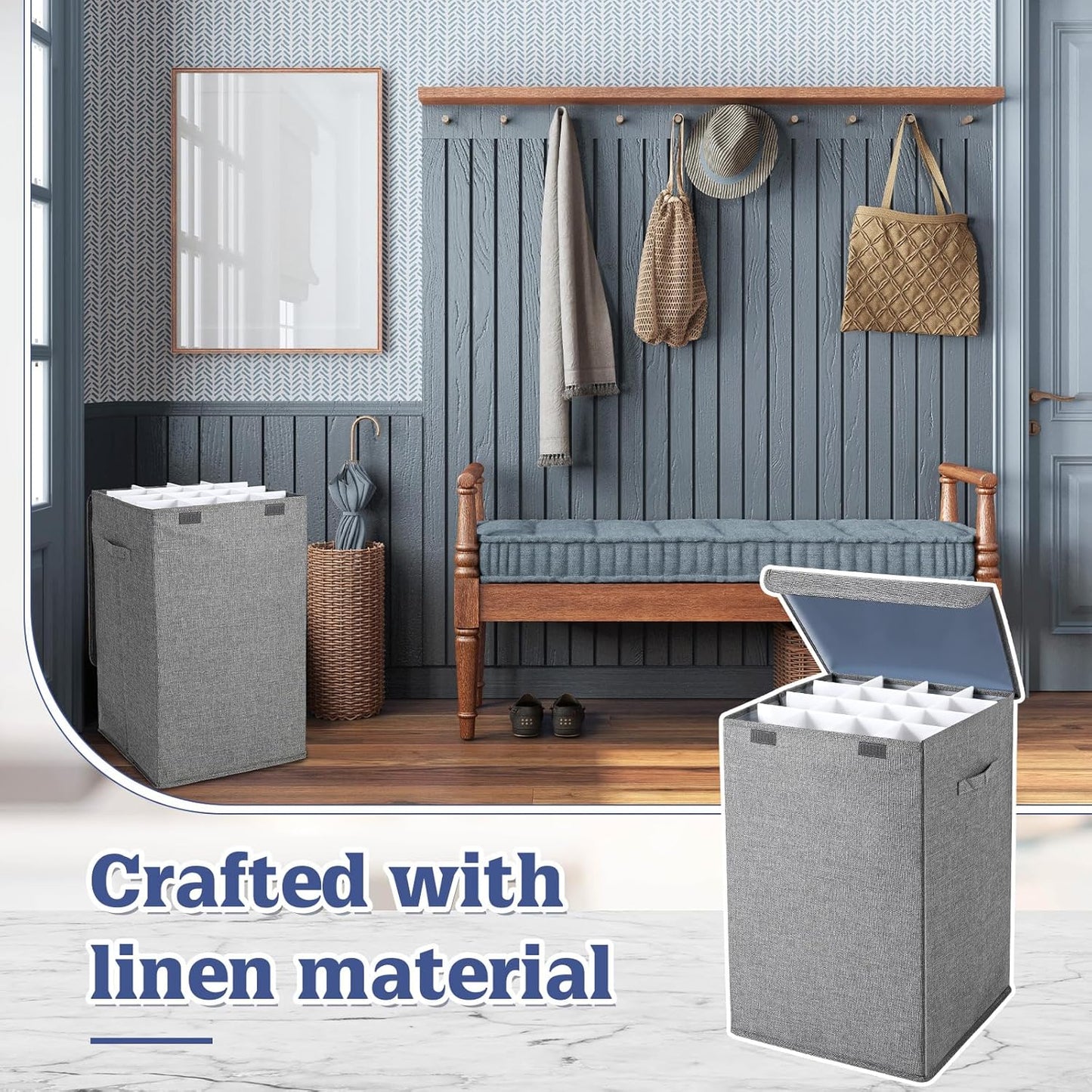 Yalikop Roll File Storage Organizer - 16 Slot Poster & Blueprint Holder | 15.7" x 15.7" x 24" for Home & Office