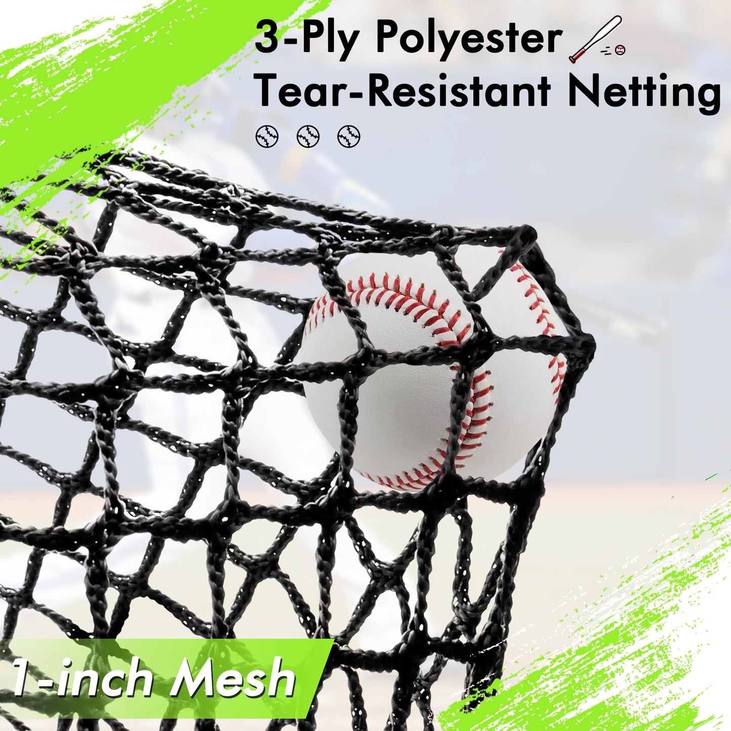 Hazacl Baseball Batting Cage for Backyard, Softball Cage Batting Net Portable with Carrying Bag Detachable Door with Hitting Target for Batting Training Pitching Practice (22 ft)