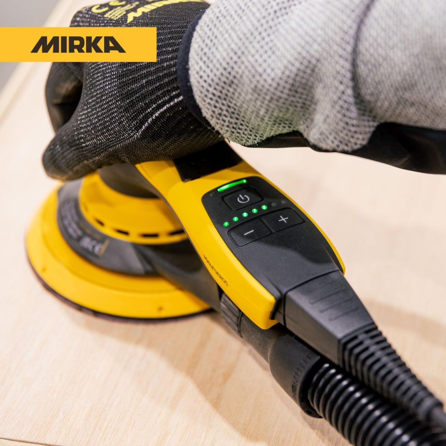Mirka DEROS II 550X - 5" Hook & Loop, 5.0mm Random Orbital Sander - 110V Electric Power Tool for Woodworking, Drywall, Automotive Car & Wood Sanding - Professional Dust-Free Sander