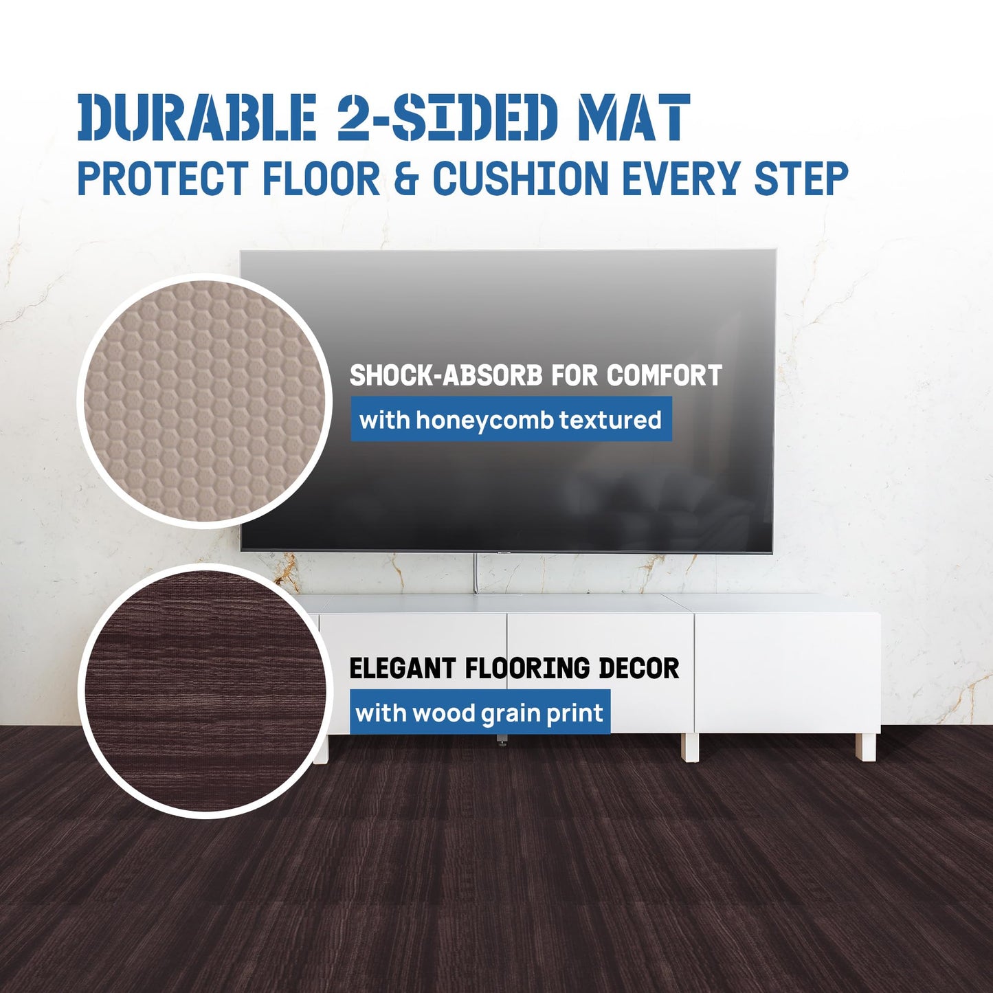 Yes4All EVA Interlocking Mats, Puzzle Floor Tiles, Foam Floor Padding with Border for Furniture, Home Space, Living Room, Garage 11,22,32 SQFT