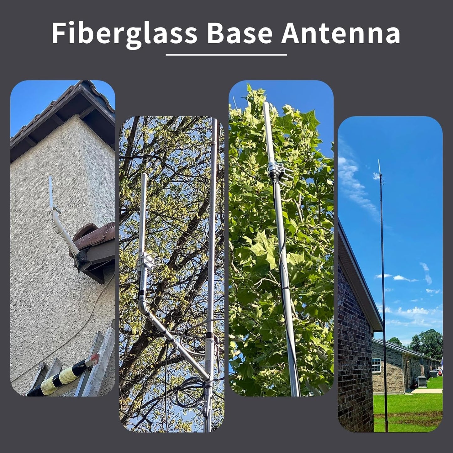 UAYESOK 144/430mhz 17 inches SO239 Dual Band Fiberglass Radio Antenna, UHF VHF Base Antenna, Connector for Base Station