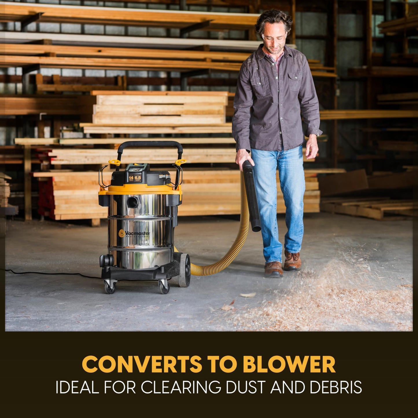 Vacmaster Professional Beast Series 14-Gallon* 6.5 Peak HP† Wet/Dry Vacuum - VJE1412SW 0203