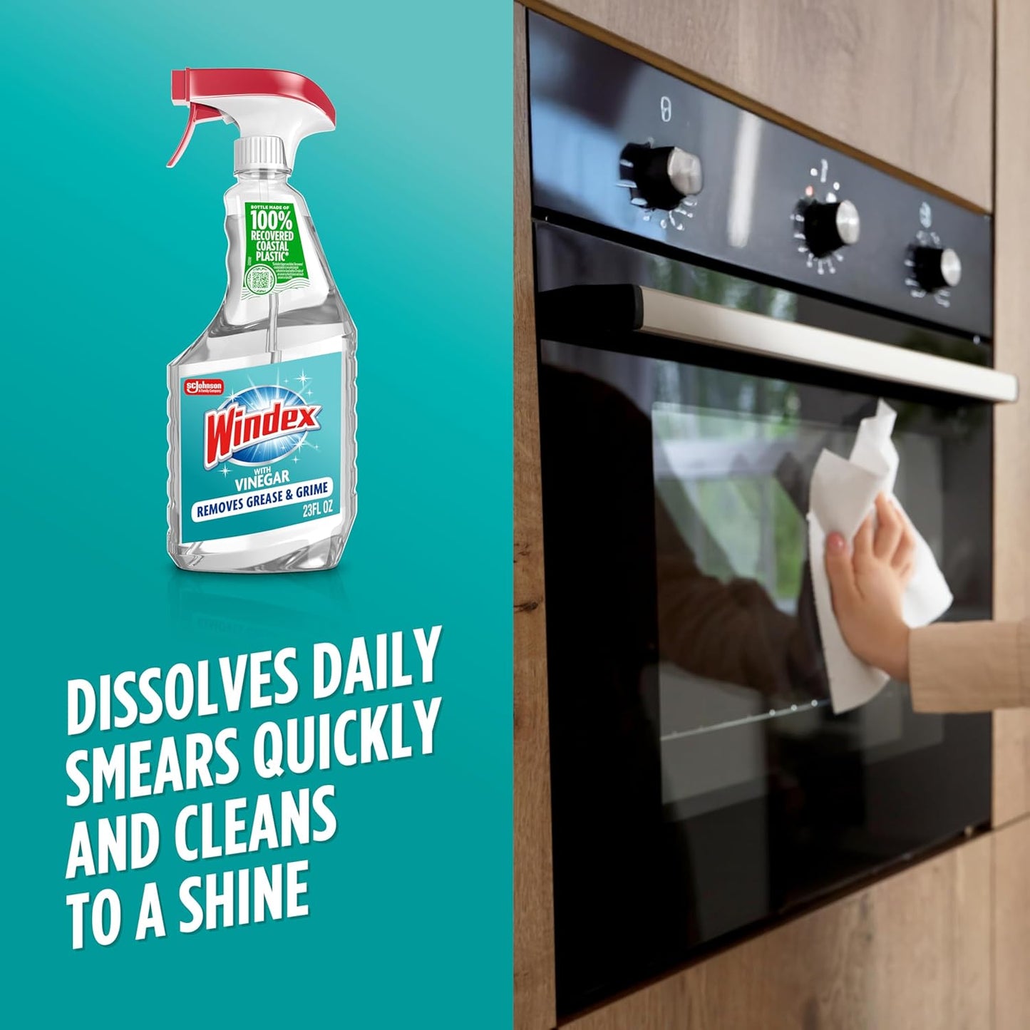 Windex Vinegar Glass Cleaner Spray - Prevents Leakage & Breakage | 23 Fl Oz Surface Cleaner