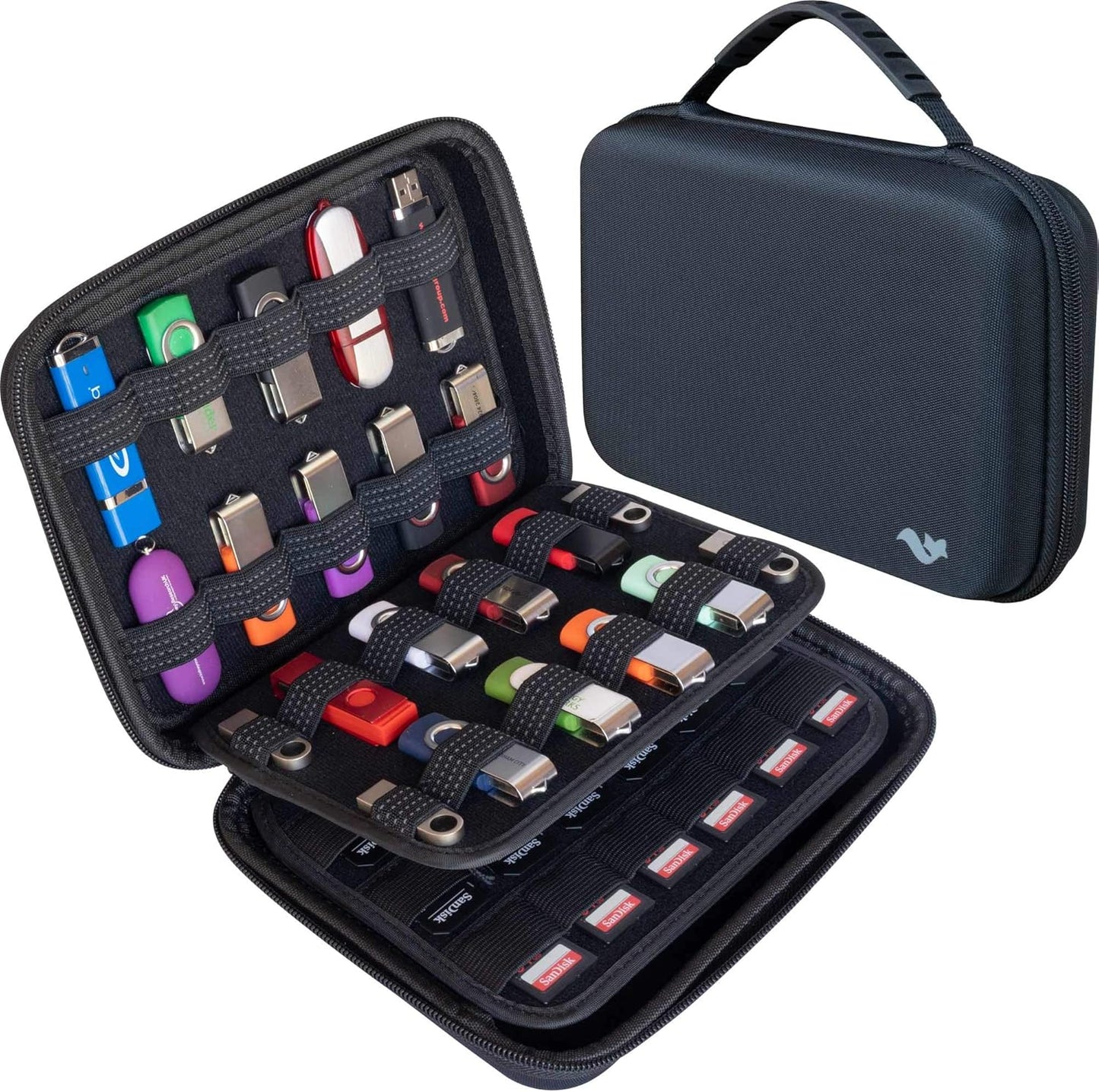 ButterFox Large Capacity USB Thumb Flash Pen Drive Storage Holder/Memory Card SD SDXC SDHC Card Holder Case/External