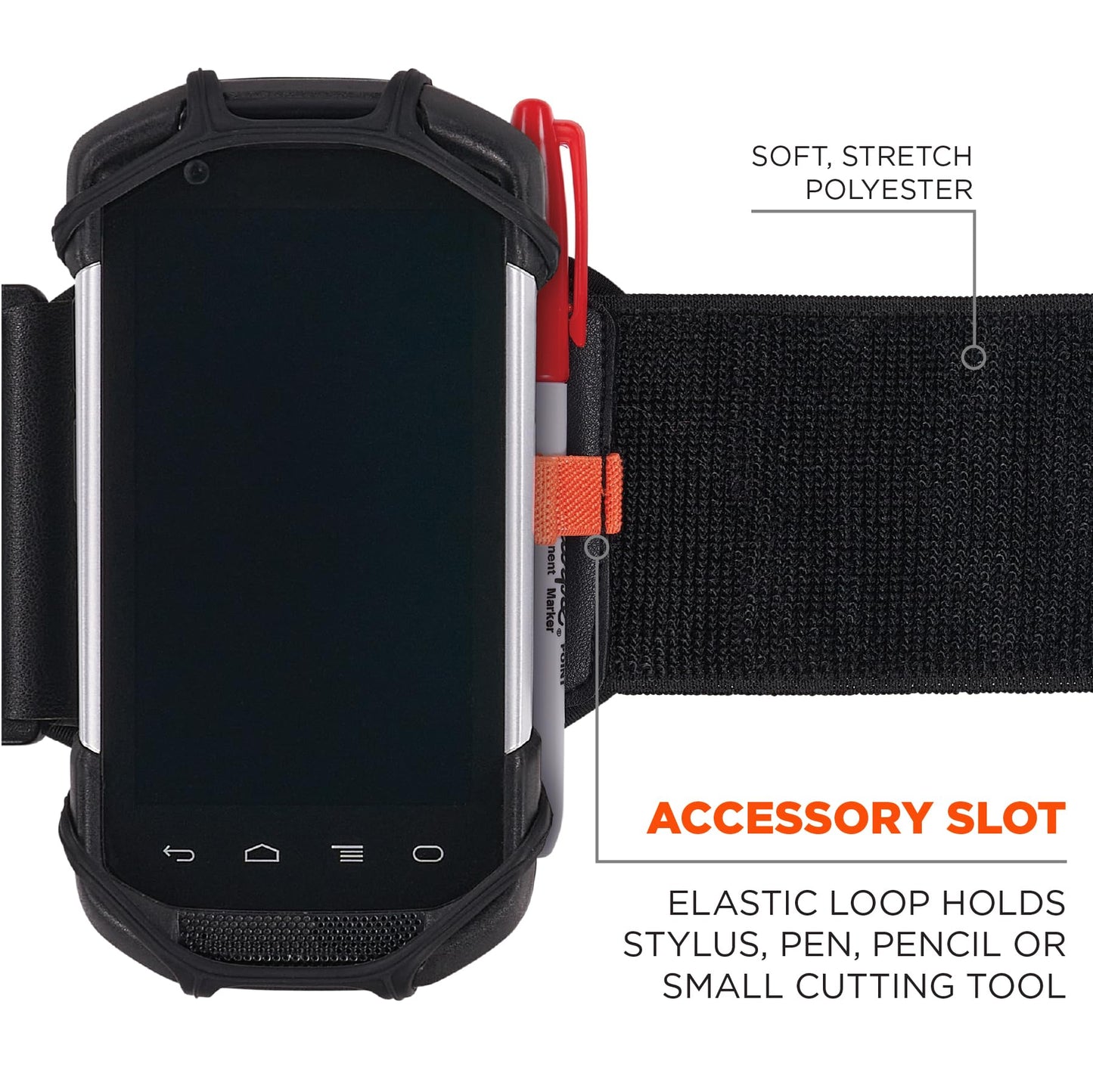 Ergodyne Squids 5545 Armband, Wristband Scanner Mount, Adjustable to Fit Phones, Scanners, Mobile Computers, PDA