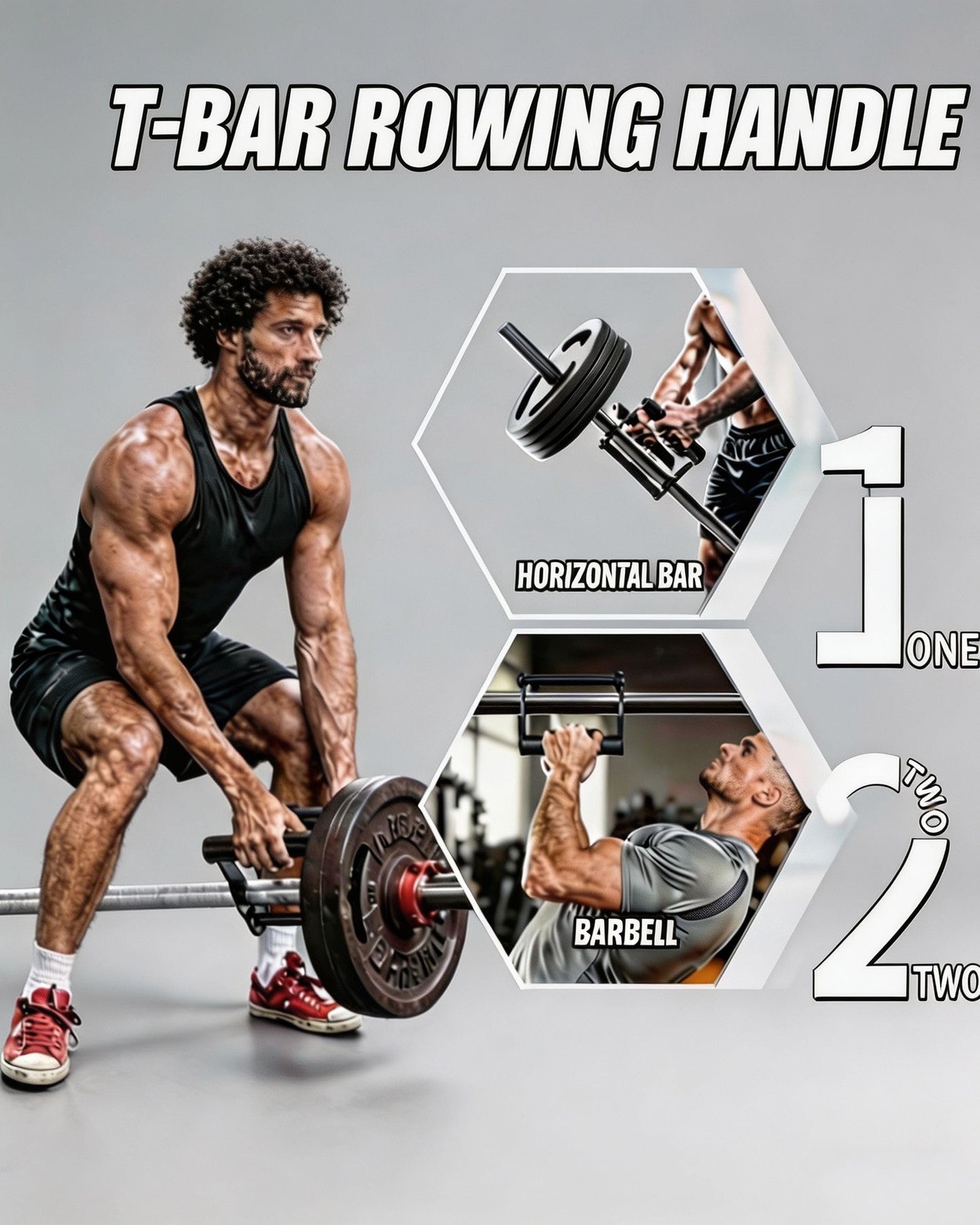 V Bar Landmine Handle Attachment - Adjustable T Bar Row Attachment, T Bar Handle for Barbell, Steel T Bar Row Protectors, Fits 1-2” Olympic Bar for Home Gym, Back & Core Training(t bar row handle)