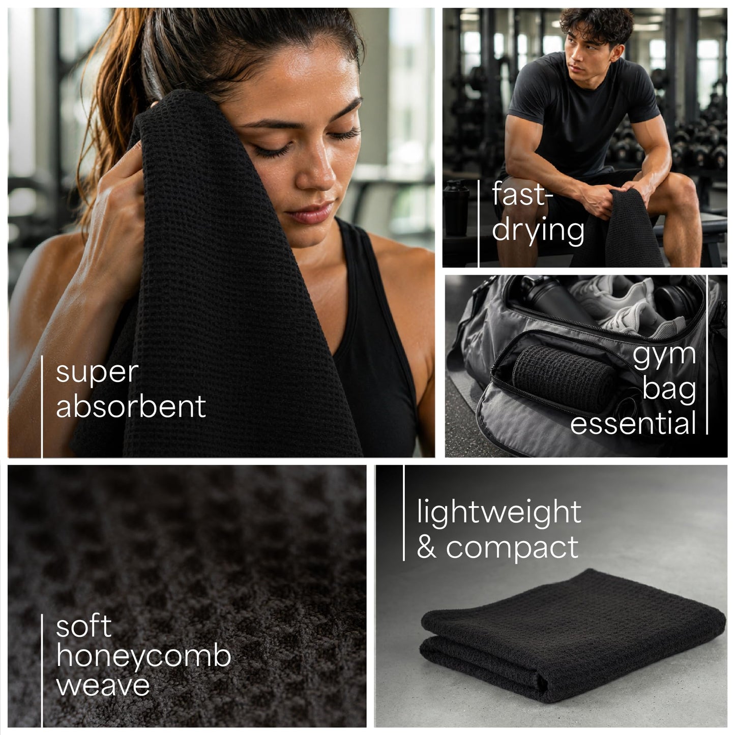 S&T INC. Microfiber Gym Towels, Yoga Towel for Home and Gym Bag, 16 Inch x 27 Inch, 6 Pack