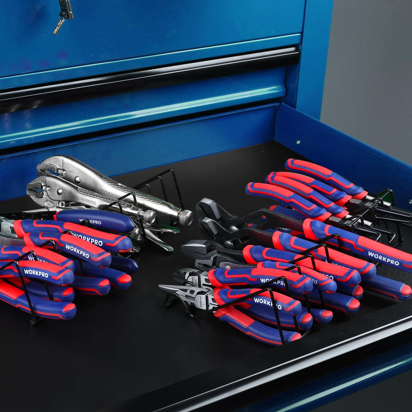 WORKPRO Pliers Set, 20-Piece Complete Pliers Set with 2-pack Organizer Rack, Channel Locks Plier and Vise Grip Plier Assortment for Home, Garage, Mechanics & DIY Projects