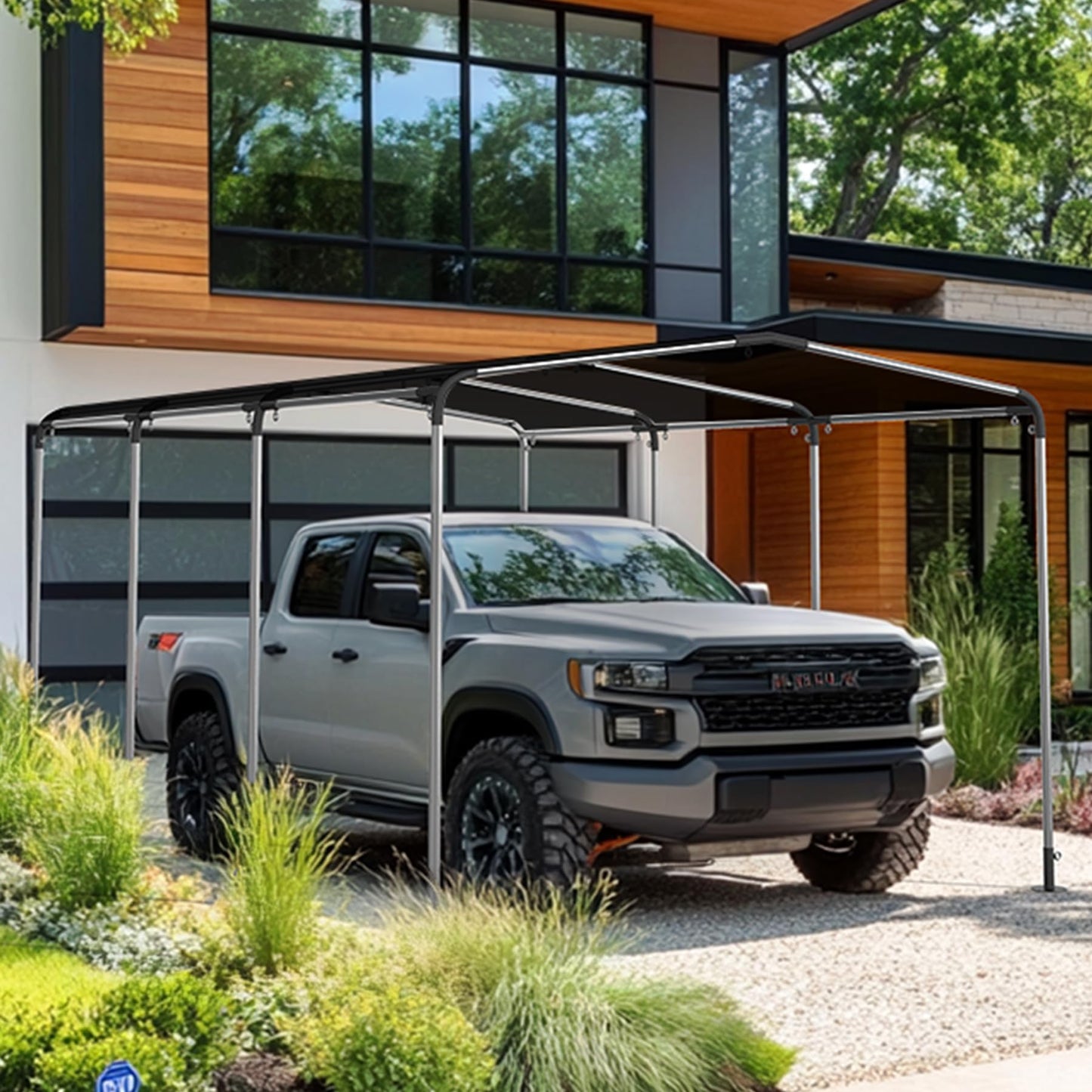 Neorexon 1 3/8'' Canopy Fittings for 8 Leg Carport Frame Parts, Black Canopy Pipe Fittings with Eye Bolts, Carport Frame Kit Low Peak Connectors with 156 Degree Angle(20Pcs)