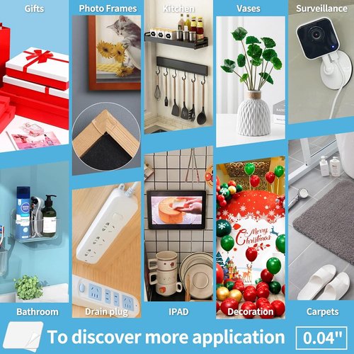 Art3d Double-Sided Mounting Tape - 10FT Multipurpose Removable Adhesive Foam, Transparent Household Solution