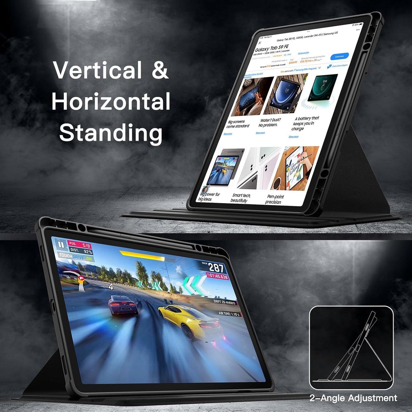JETech S10 S10 S9 10.9-Inch S9 11-Inch 360 Rotating Case for Samsung Galaxy Tab Lite / FE / FE / with S Pen Holder
