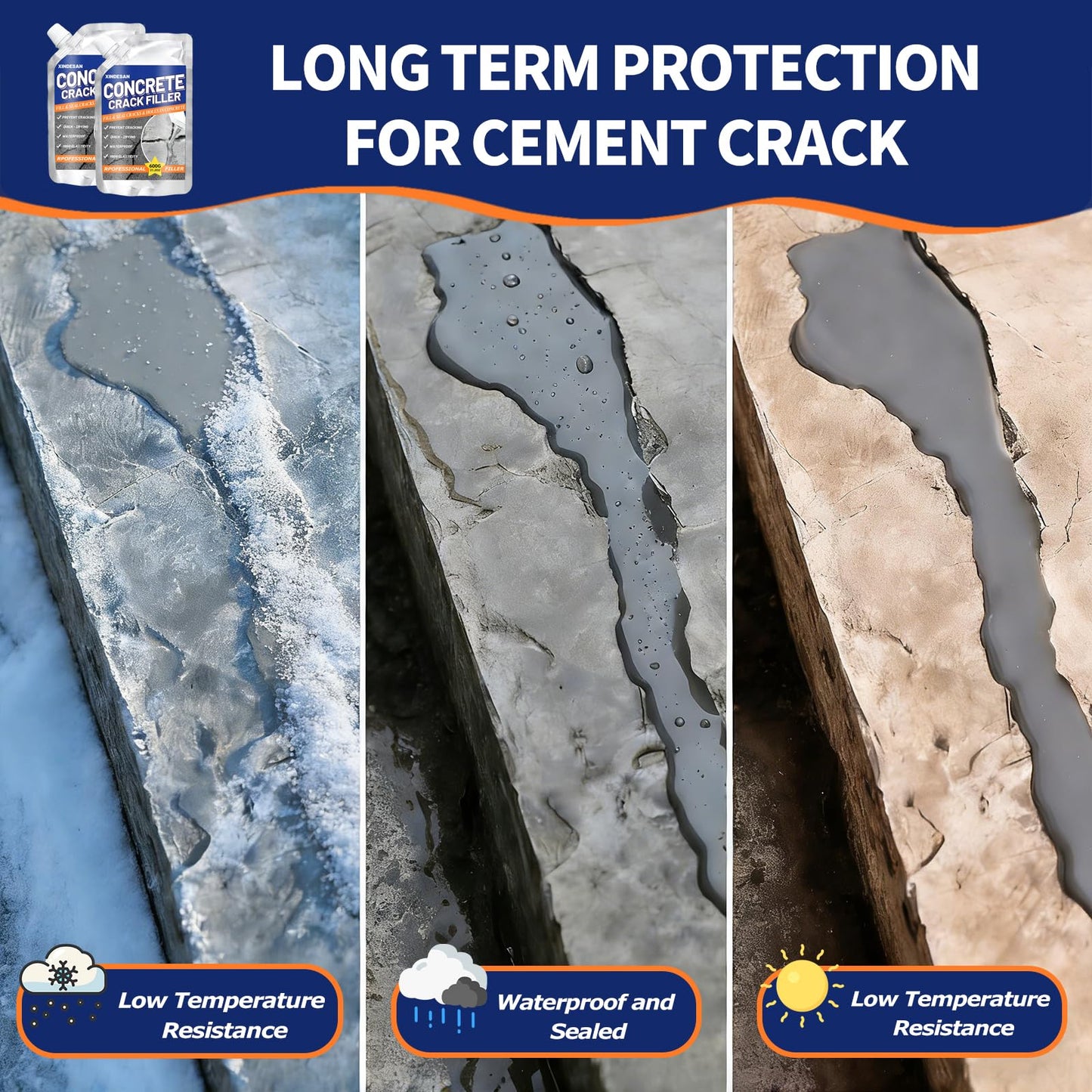 Concrete Crack Filler, 84oz Grey High Elasticity Self Leveling Cement Caulking Glue, Quick Drying Waterproof Sealant for Driveways, Walkways, Indoor and Outdoor Weather Resistant Concrete Joint Repair