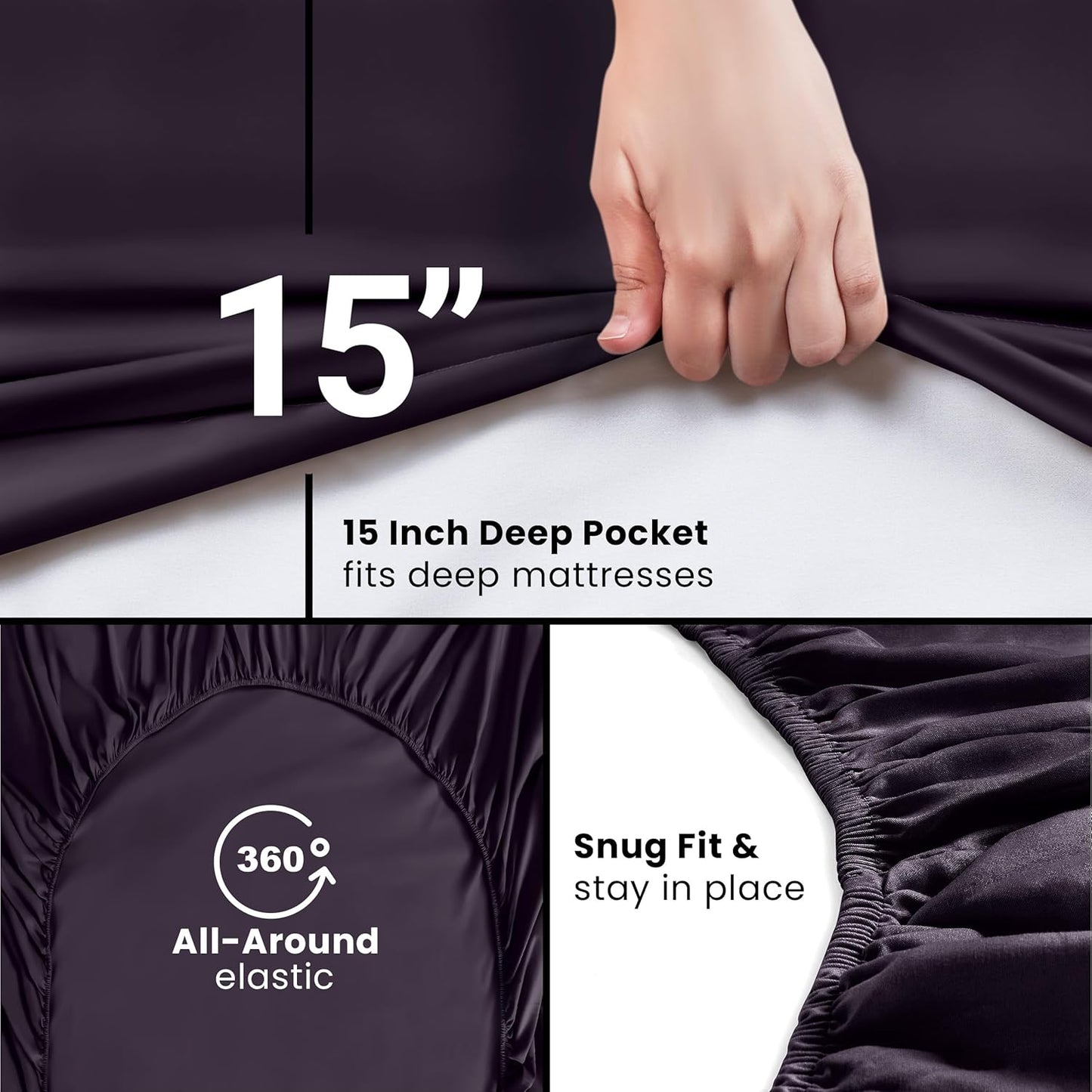 Utopia Bedding Twin Fitted Sheet - Soft Microfiber - Deep Pocket Design - Fade Resistant - Purple