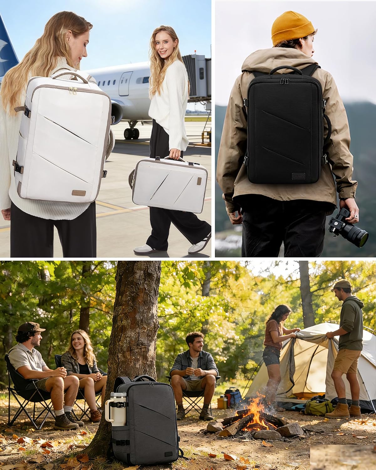 Backpack, 40L 3 Packing Daypack LOVEVOOK Travel Carry on Large Personal Item Travel Bag for Men & Women Flight Approved
