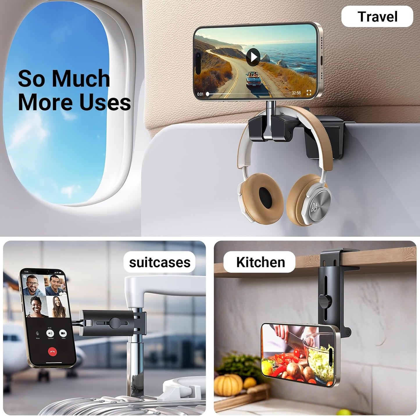 Coolpow 16 15 14 13 for Magsafe Airplane Phone Holder MountStrong MagnetAirplane Travel Essentials Plane Phone Holder