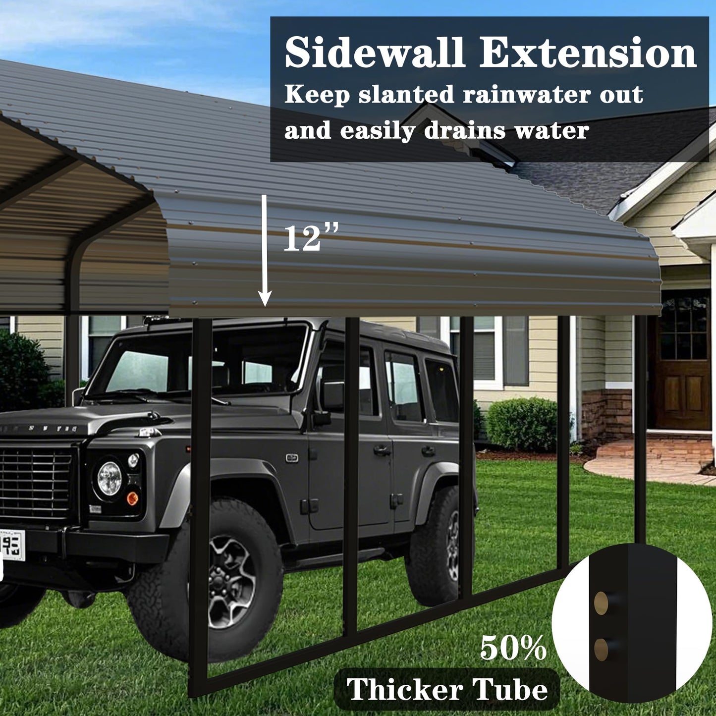 20' x 20' Heavy Duty Carport Canopy Shelter, Galvanized Steel Frame with All-Weather PE Cover, Portable Garage Tent for Cars, Trucks, Boats & Equipment Storage, Outdoor Event Shelter, Gray