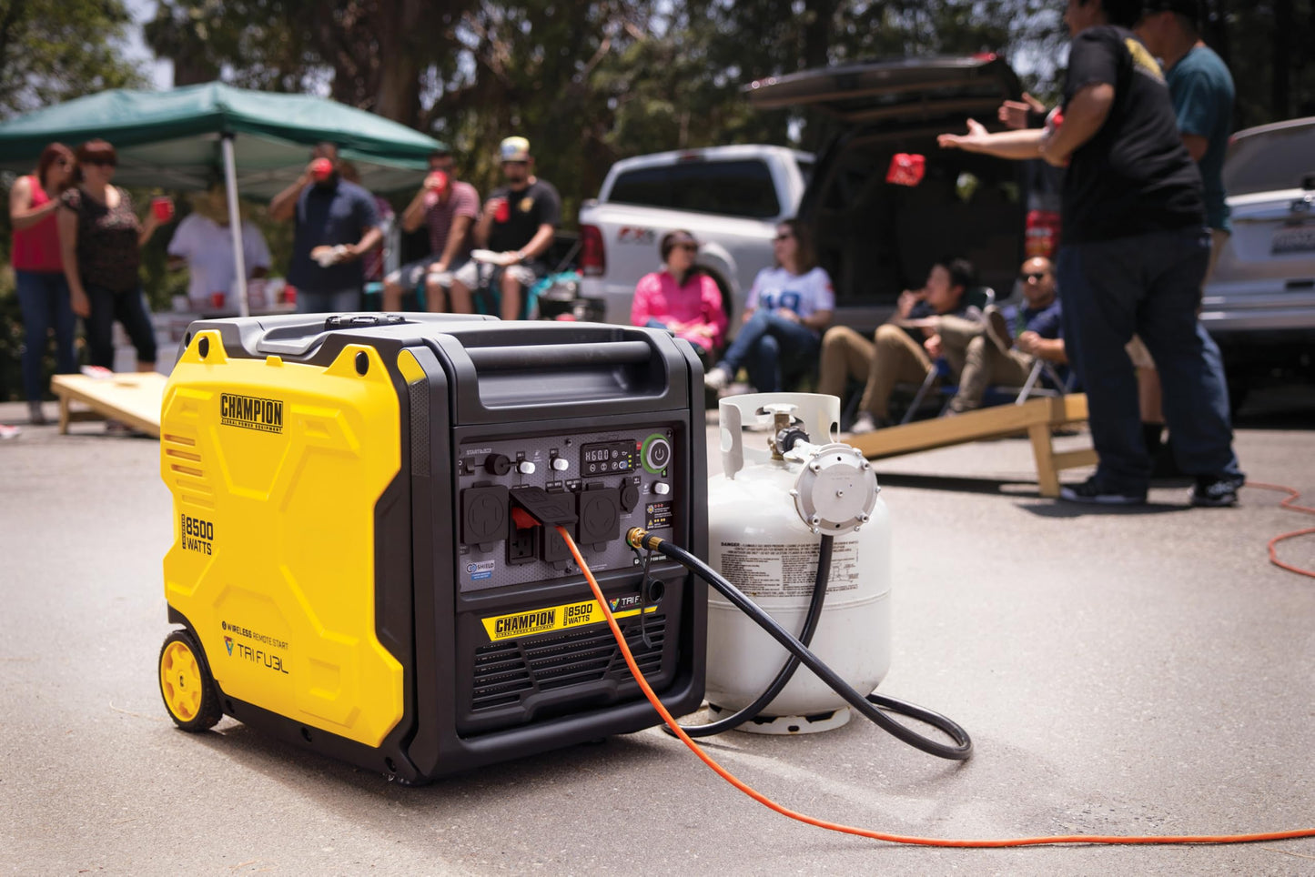 Champion Power Equipment 8500-Watt Wireless Remote Start Ultra Quiet Tri Fuel RV Ready Portable Inverter Generator with StartLINK, Free 3-Year Warranty