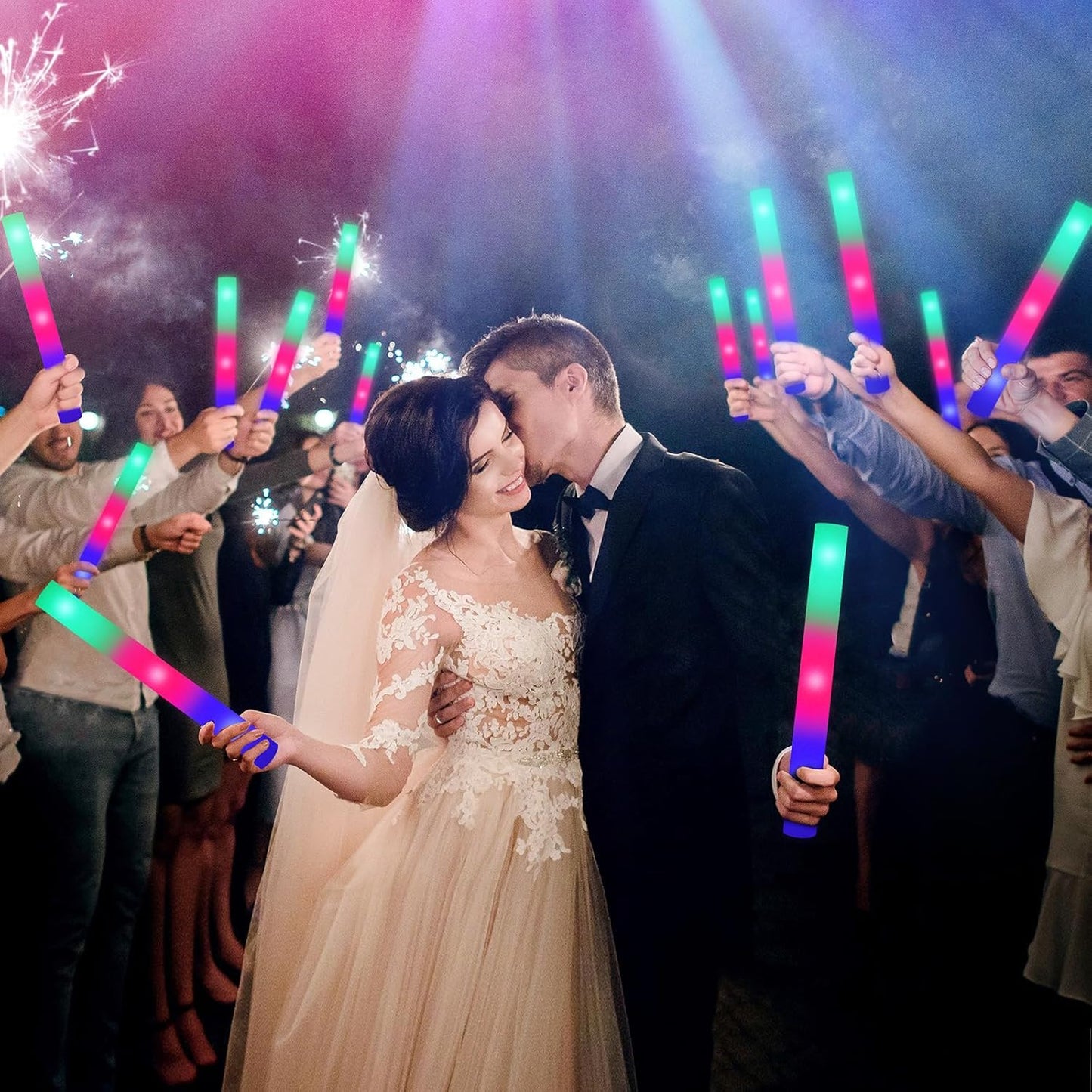 SHQDD LED Foam Glow Sticks - 28PCS Colorful Light-Up Party Pack with 3 Flashing Modes | Perfect for Weddings, Birthdays & Raves