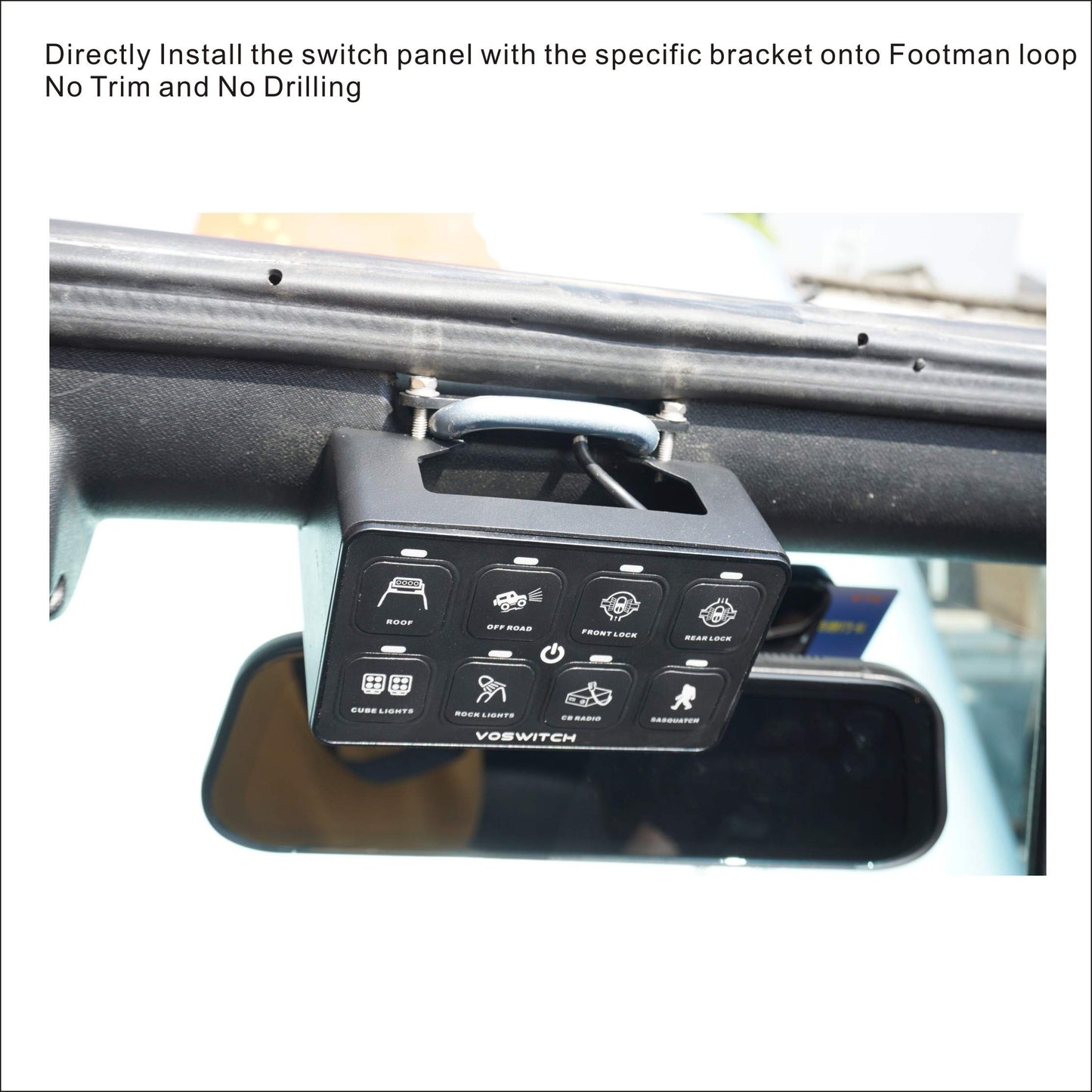 Voswitch JK100 Overhead Programmable Switch Panel Power Control System for Jeep Wrangler JK JKU 2007-2018