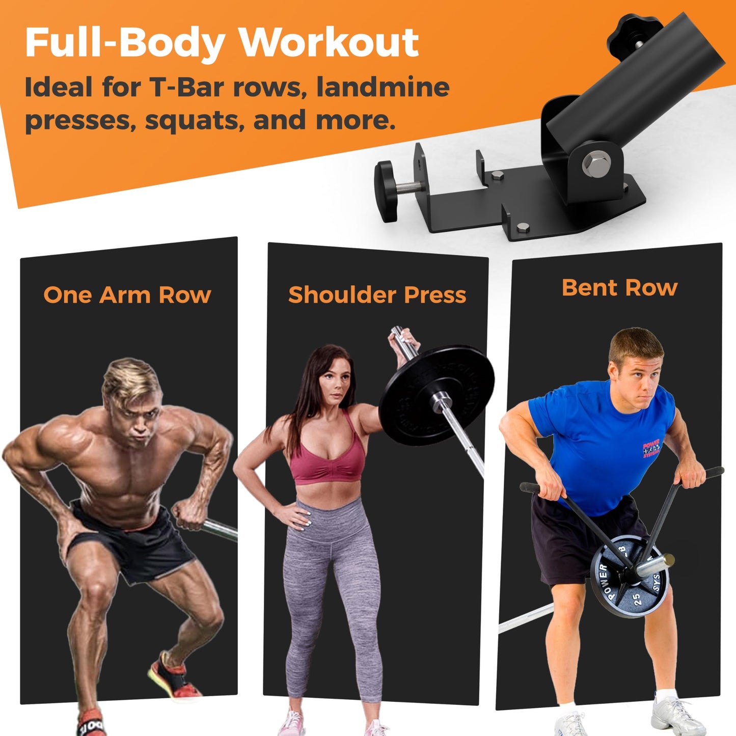 Rack, Wall or Floor Mount Heavy Duty Landmine Attachment for Barbell - Olympic Size T Bar Row Attachment, Landmine Base for Squat Rack and Viking Press - Gym Equipment Accessories by EVERSTRONG